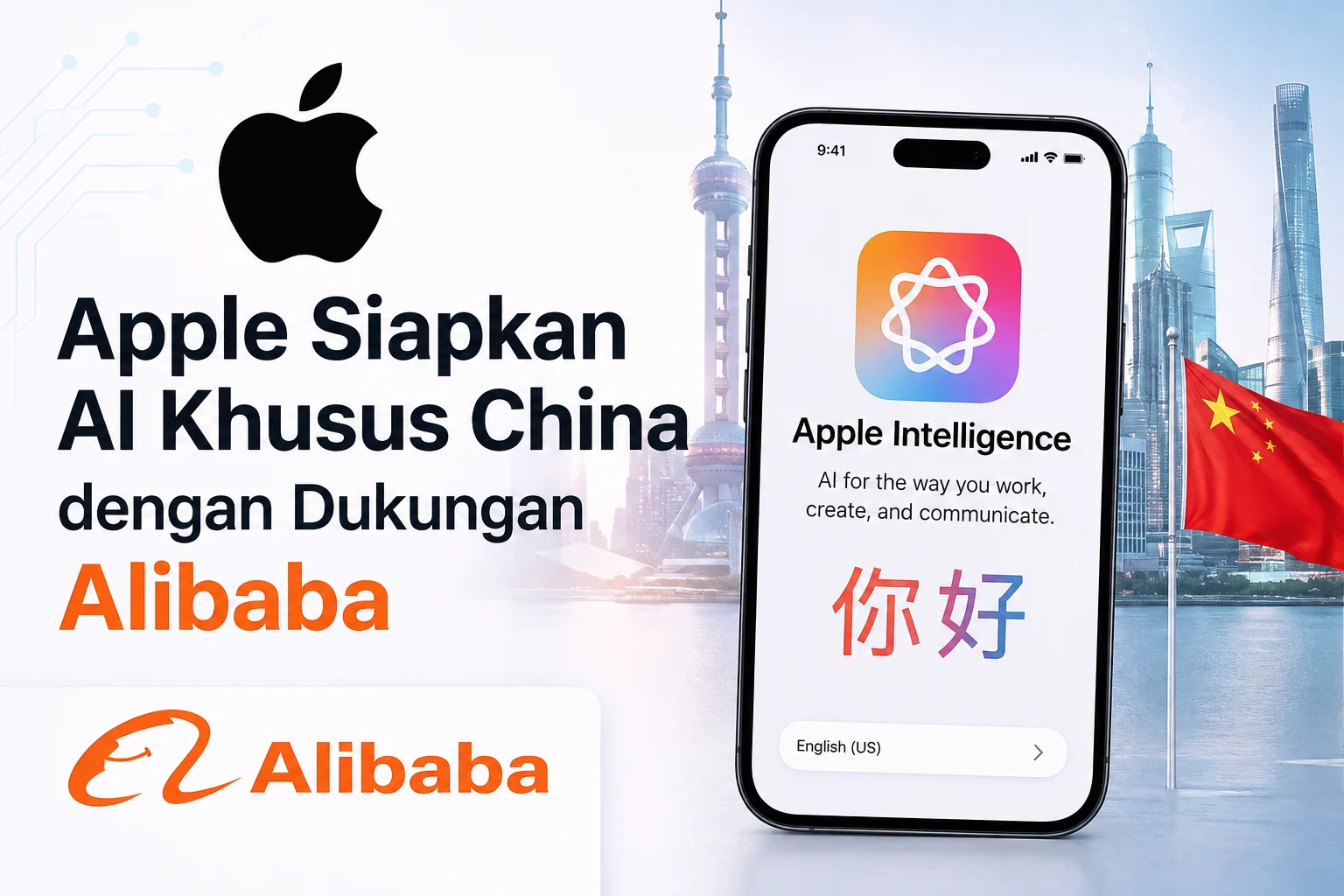 Apple Intelligence Segera Hadir di China, Didukung Teknologi AI dari Alibaba